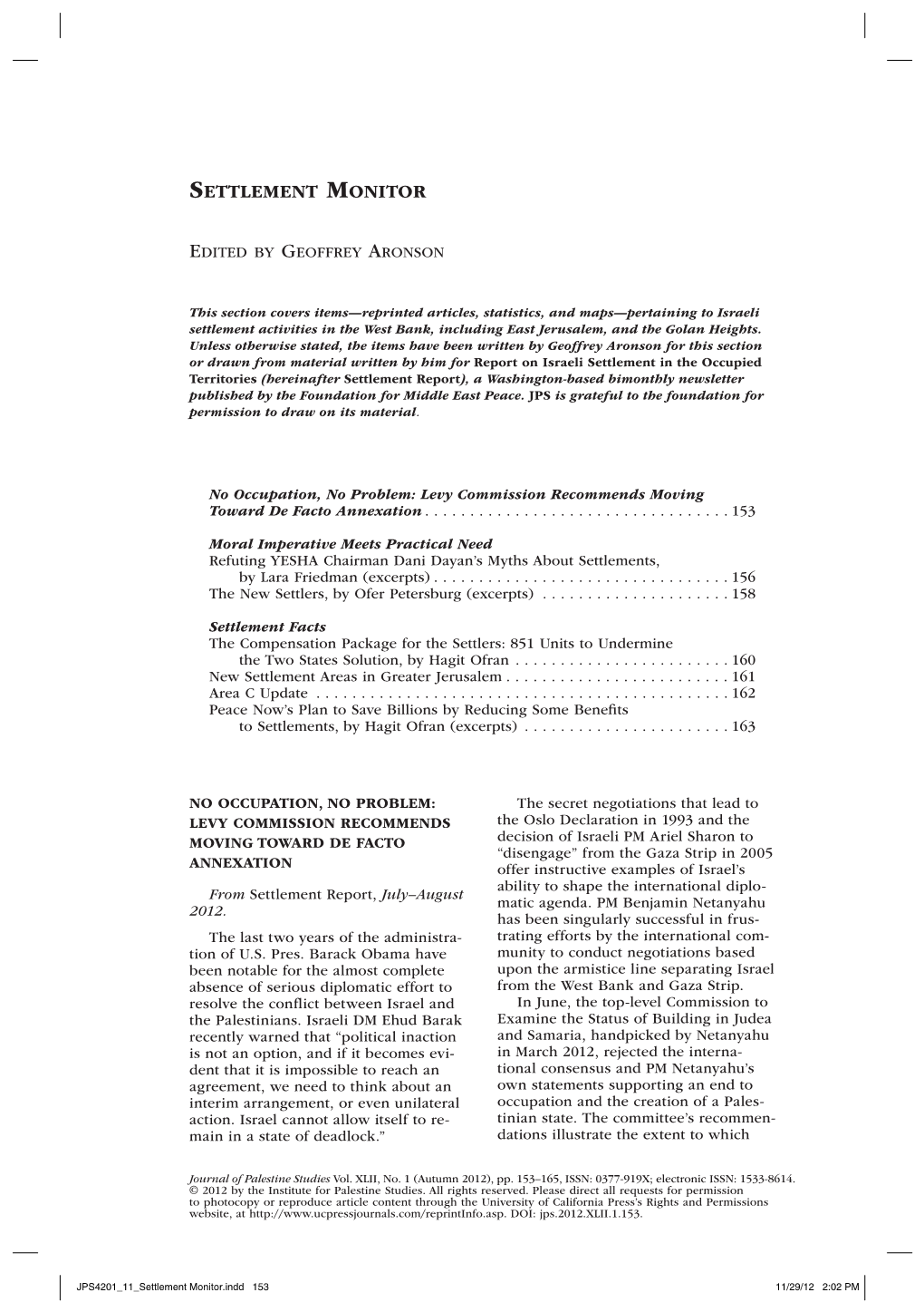 Settlement Monitor