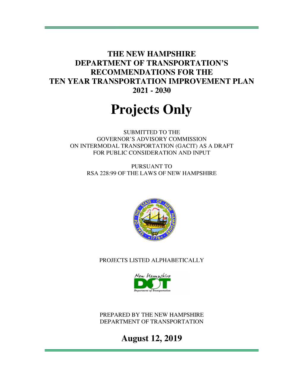 2021-2030 Ten Year Plan Federal Aid Program CMAQ (75%) FY 2021-2030