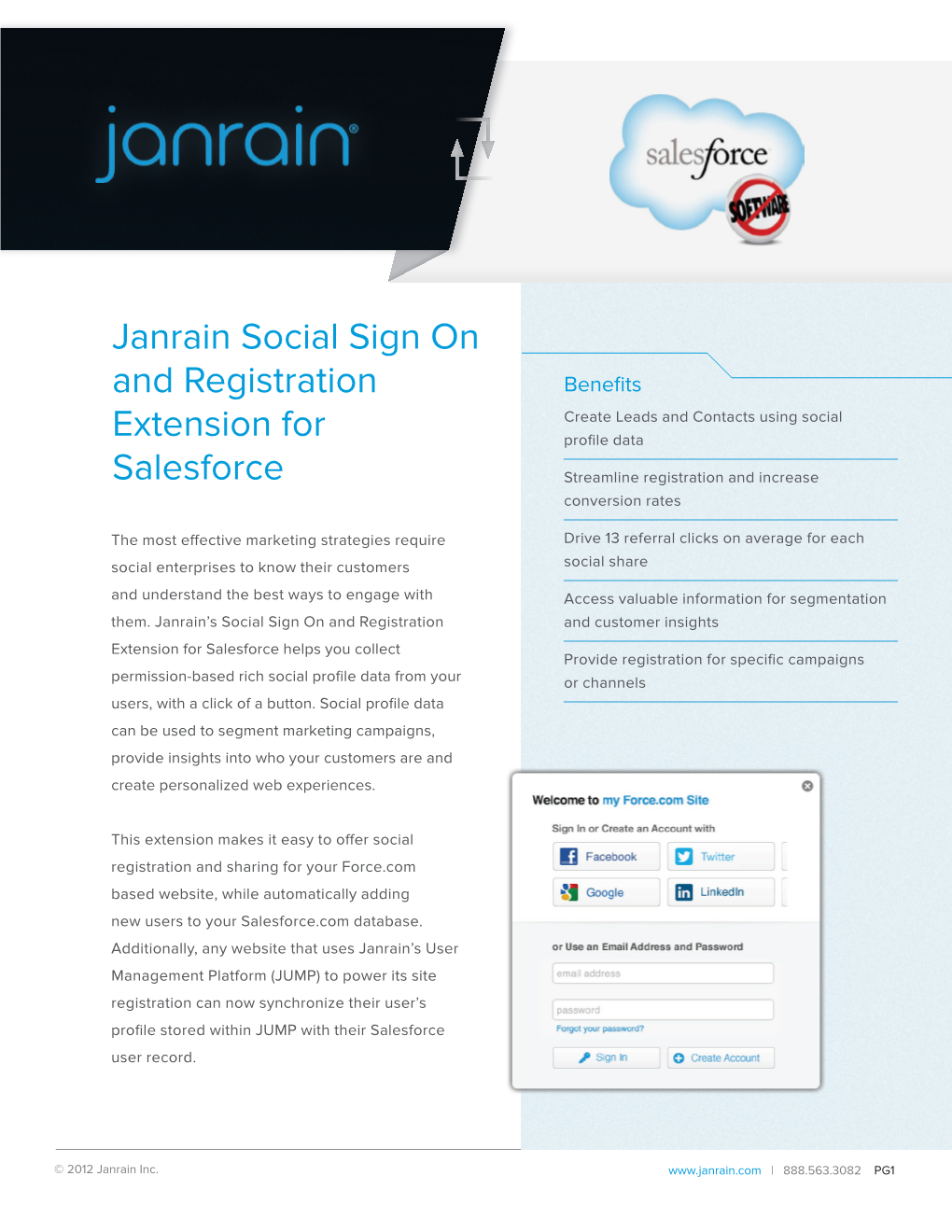 Janrain Social Sign on and Registration Extension for Salesforce