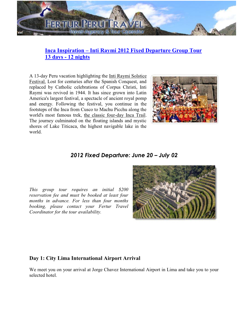 Inca Inspiration with Inti Raymi Fixed Departure Group Tour 13 Days.Pdf