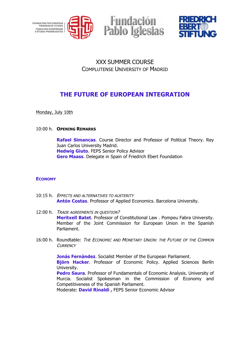 The Future of European Integration