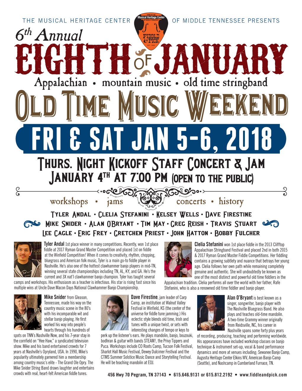 Fri & Sat Jan 5-6, 2018