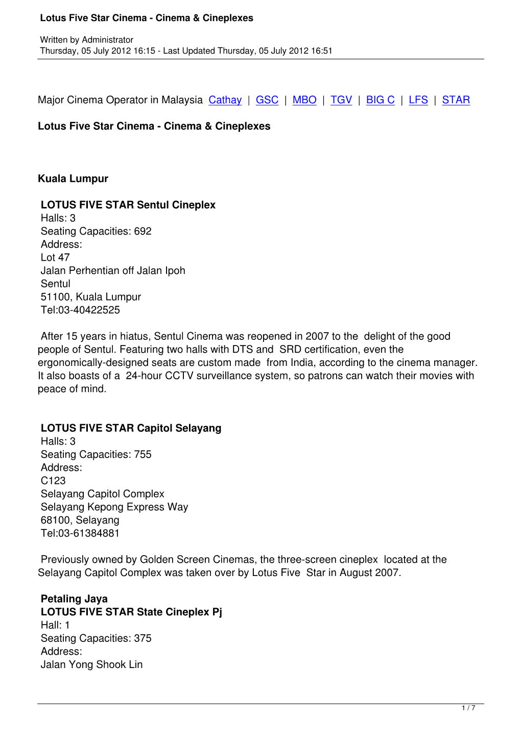 Lotus Five Star Cinema - Cinema & Cineplexes