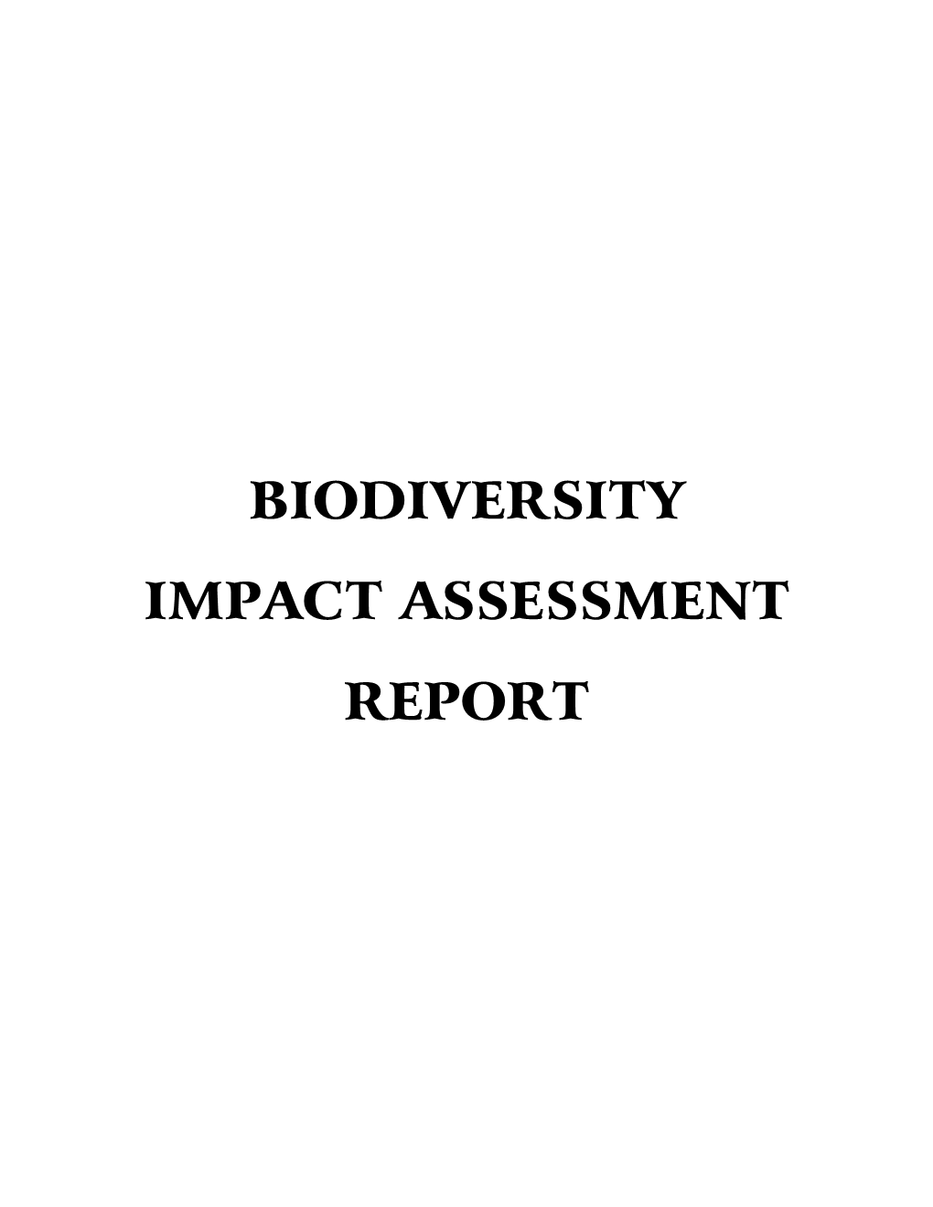 Bio Diversity Impact Assessment Report