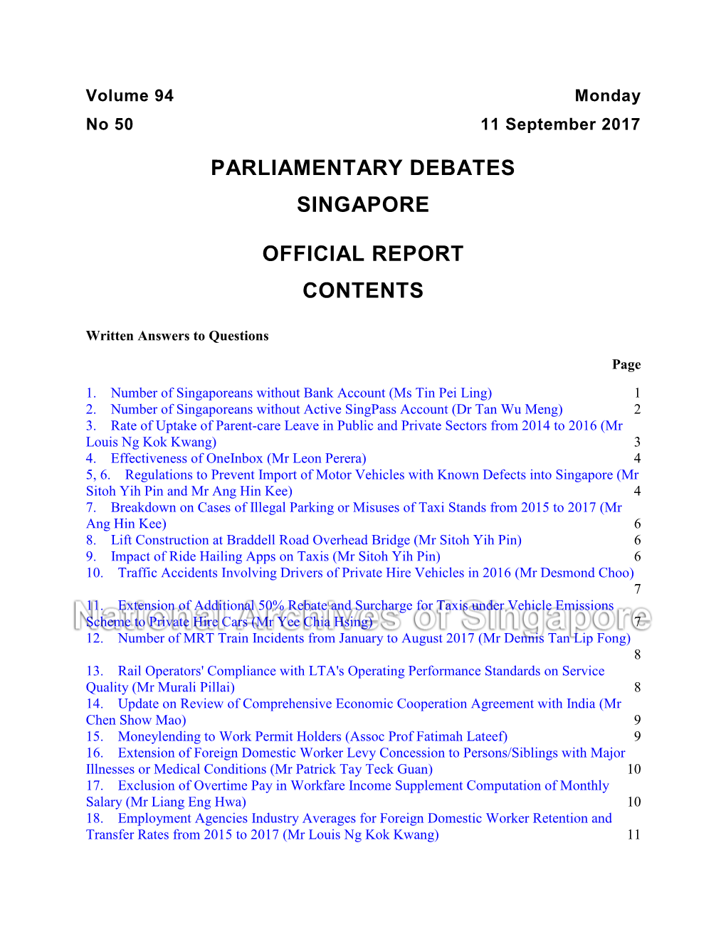 Parliamentary Debates Singapore Official Report