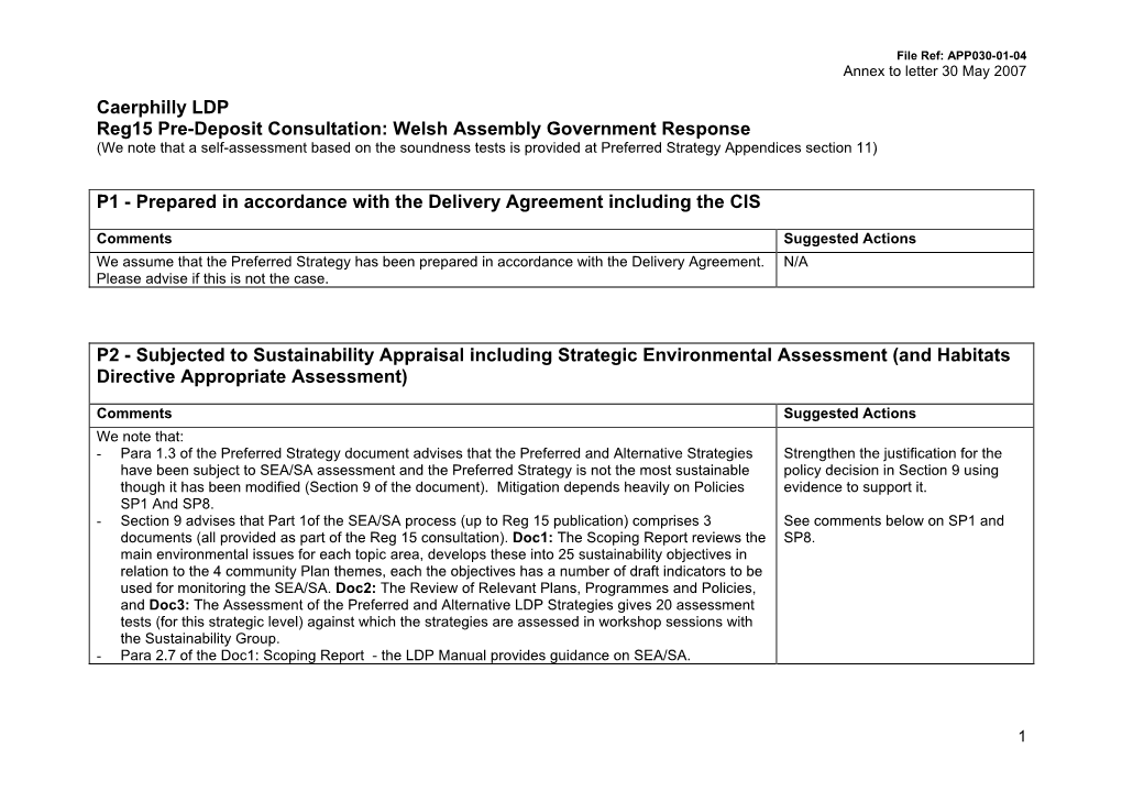 Welsh Government Response to Caerphilly County