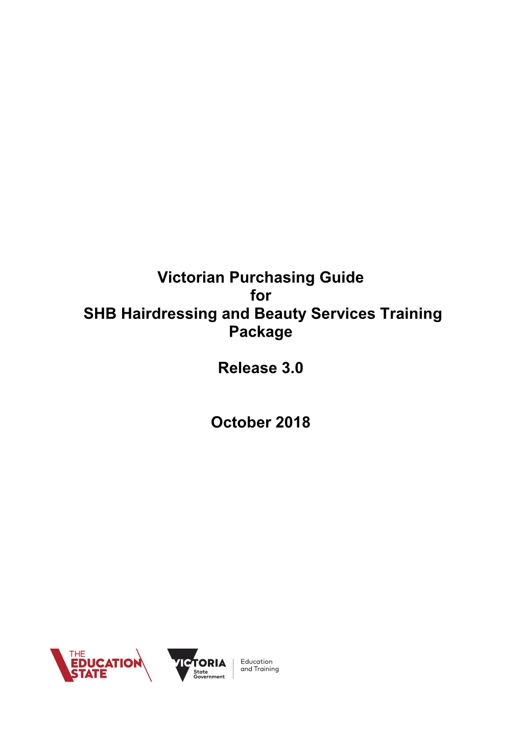 Victorian Purchasing Guide for SHB Hairdressing and Beauty Services Training Package