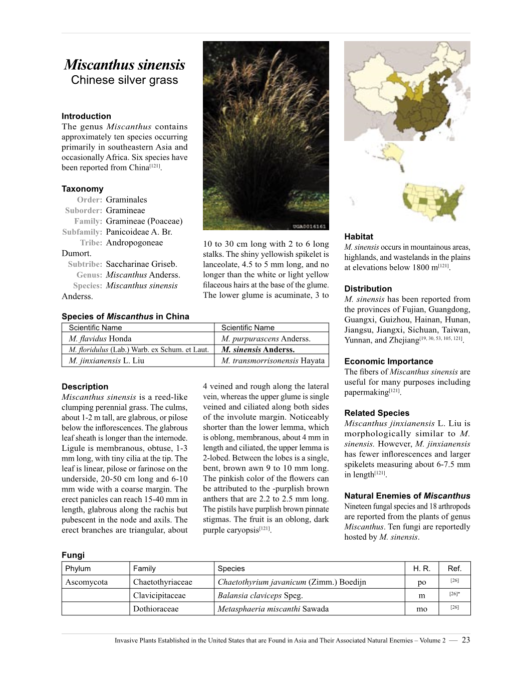 Invasive Plants Established in the United States That Are Found in Asia and Their Associated Natural Enemies – Volume 2 — 23 Phylum Family Species H
