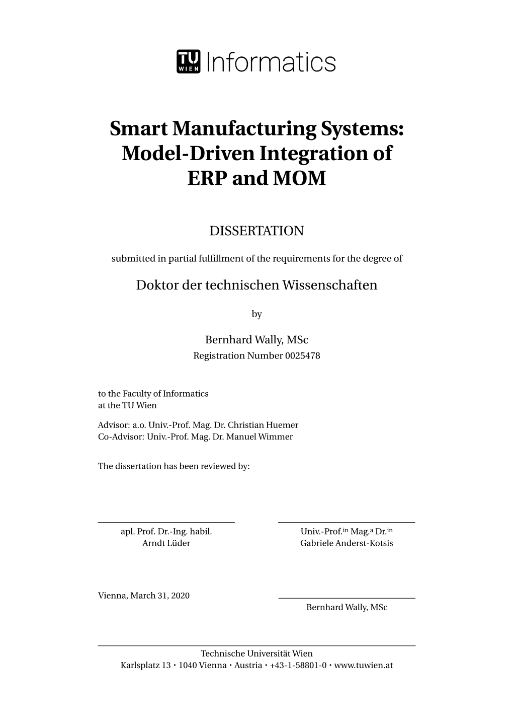 Smart Manufacturing Systems: Model-Driven Integration of ERP and MOM