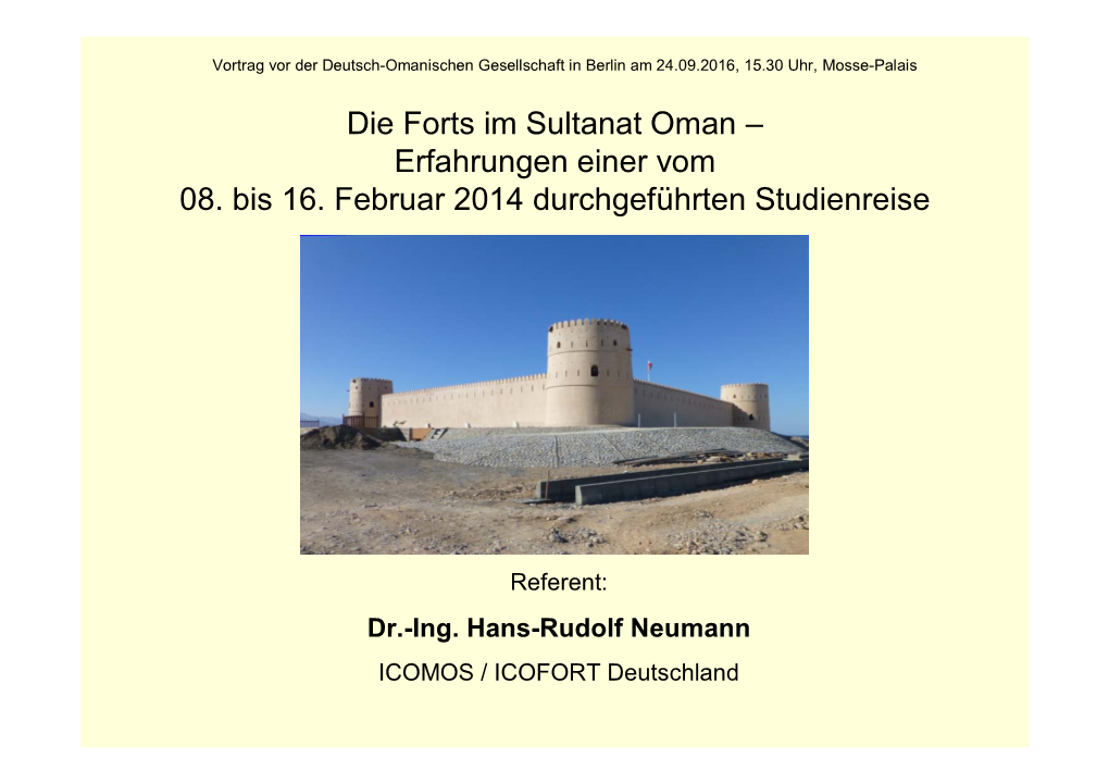 Die Forts Im Sultanat Oman – Erfahrungen Einer Vom 08