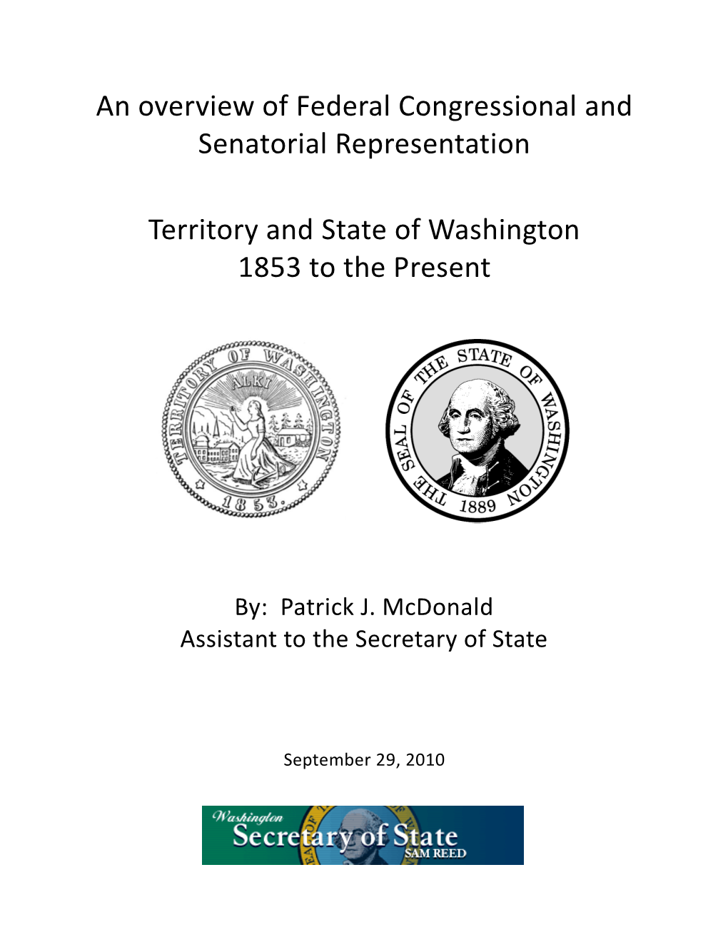 An Overview of Federal Congressional and Senatorial Representation