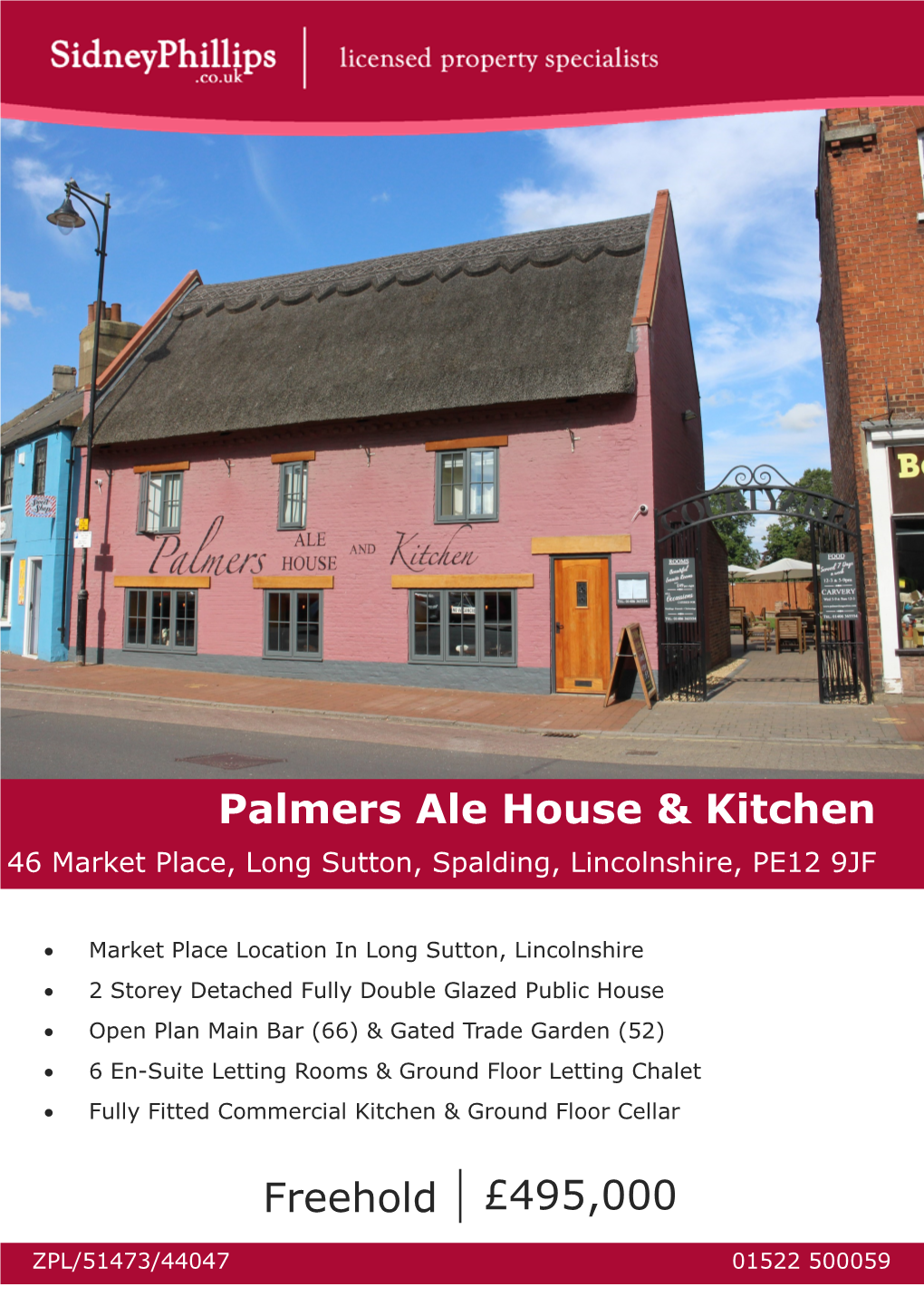 Palmers Ale House & Kitchen Freehold £495,000