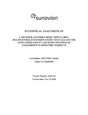 Statistical Analysis Plan Statistical Center for HIV/AIDS Research & SCHARP Prevention SD Standard Deviation SI International System of Units