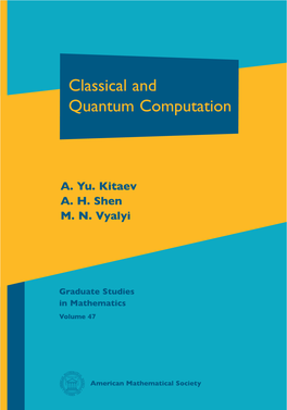 Classical and Quantum Computation