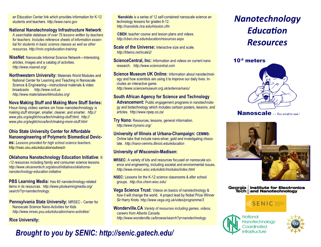 Nanotechnology Education Resources