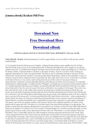 Cmues.Ebook] Kraken Pdf Free