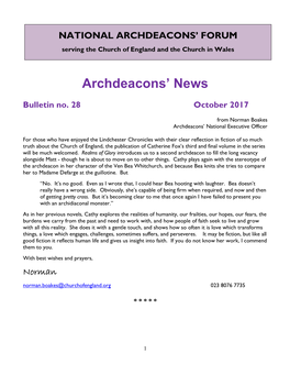 National Archdeacons' Forum Mailing