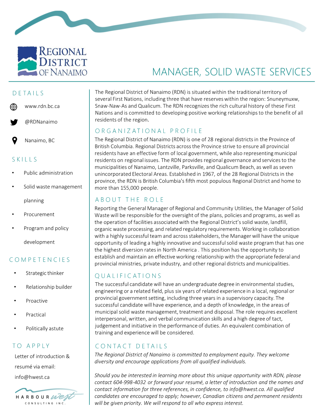 Manager, Solid Waste Services