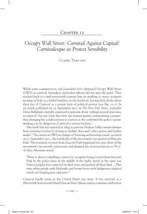 Occupy Wall Street: Carnival Against Capital? Carnivalesque As Protest Sensibility