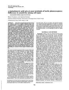 Y-Aminobutyric Acid Acts at Axon Terminals of Turtlephotoreceptors