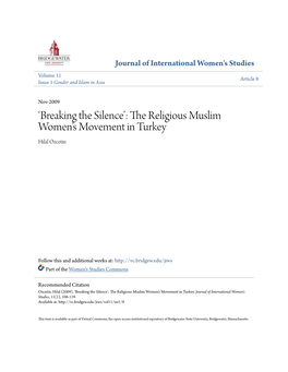 'Breaking the Silence': the Religious Muslim Women's Movement in Turkey