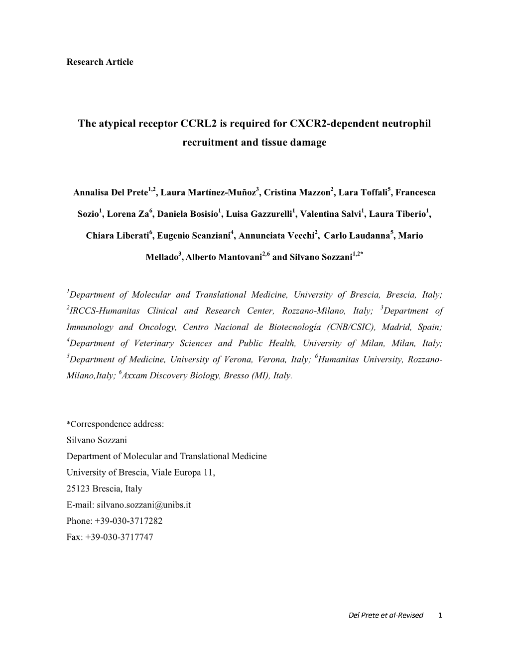 The Atypical Receptor CCRL2 Is Required for CXCR2-Dependent Neutrophil Recruitment and Tissue Damage