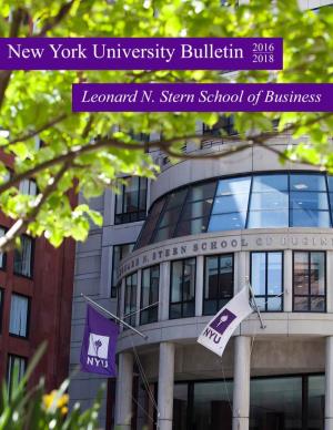 New York University Bulletin 2016-2018
