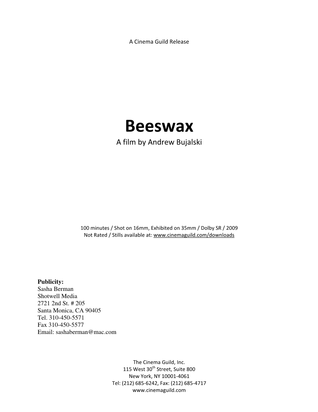 Beeswax a Film by Andrew Bujalski