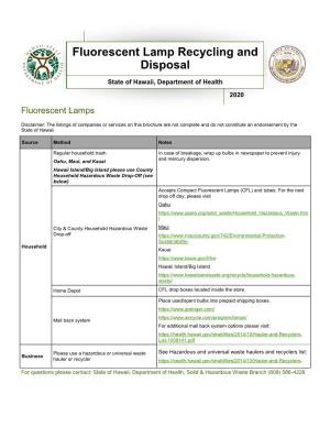 Fluorescent Lamp Recycling and Disposal