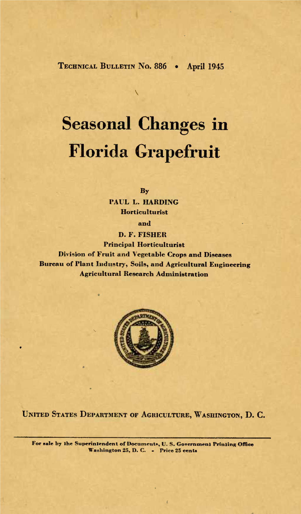 Seasonal Changes in Florida Grapefruit