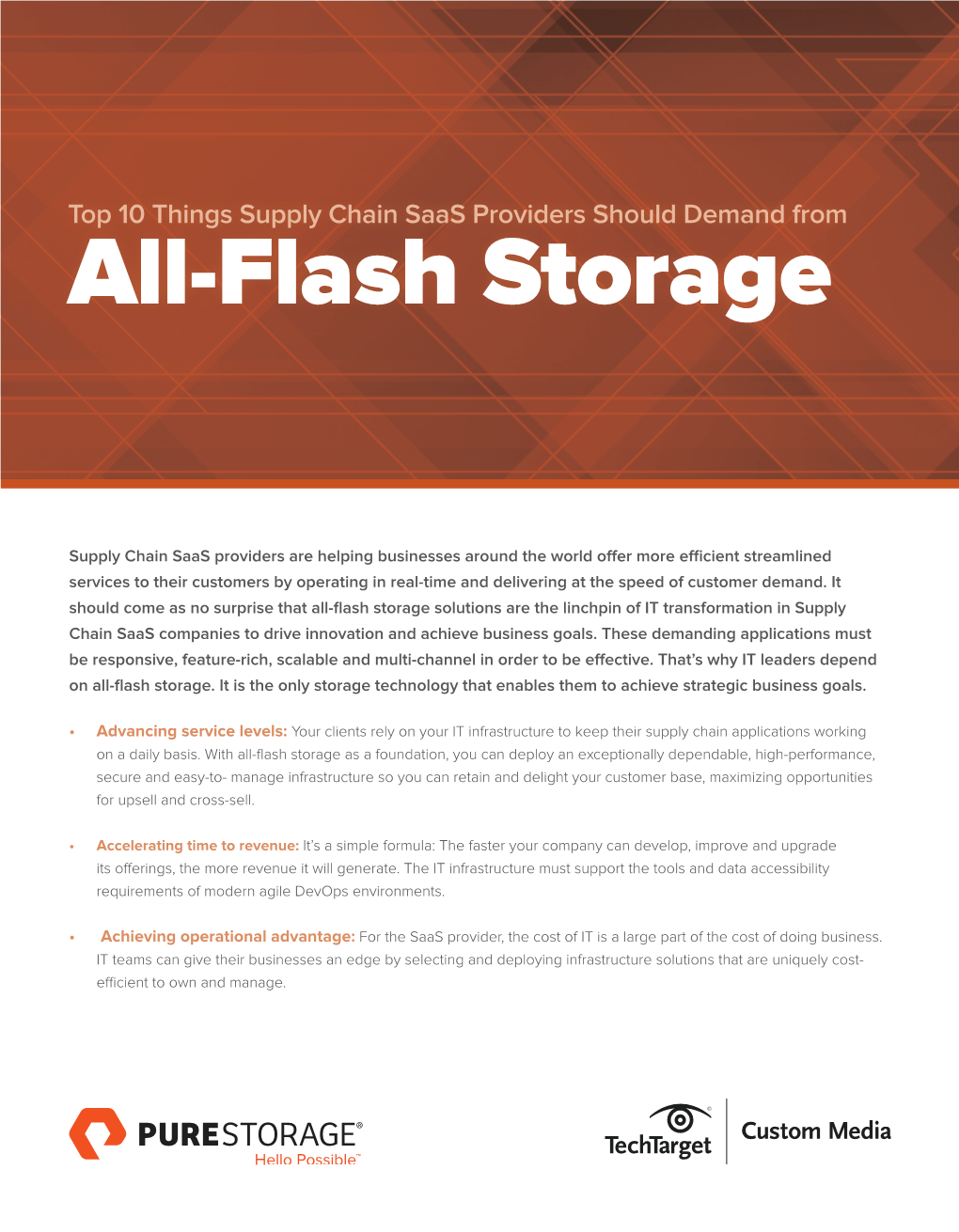 All-Flash Storage for Supply Chain Saas Providers