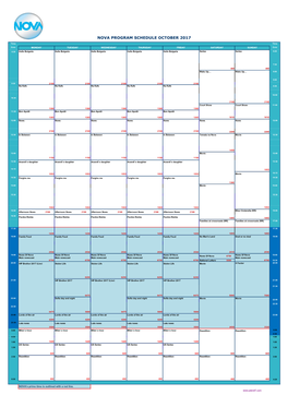 Nova Program Schedule October 2017