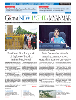 State Counsellor Attends Meeting on Renovation, Upgrading Yangon University President, First Lady Visit Birthplace of Buddha In
