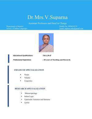Dr.Mrs.V.Suparna