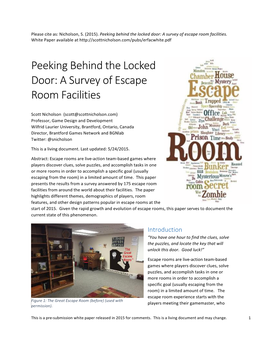 Peeking Behind the Locked Door: a Survey of Escape Room Facilities