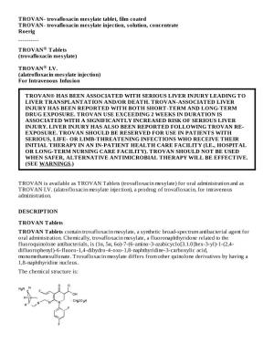TROVAN® Tablets(Trovafloxacin Mesylate)