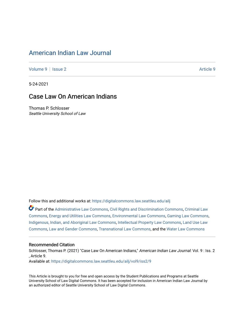 Case Law on American Indians