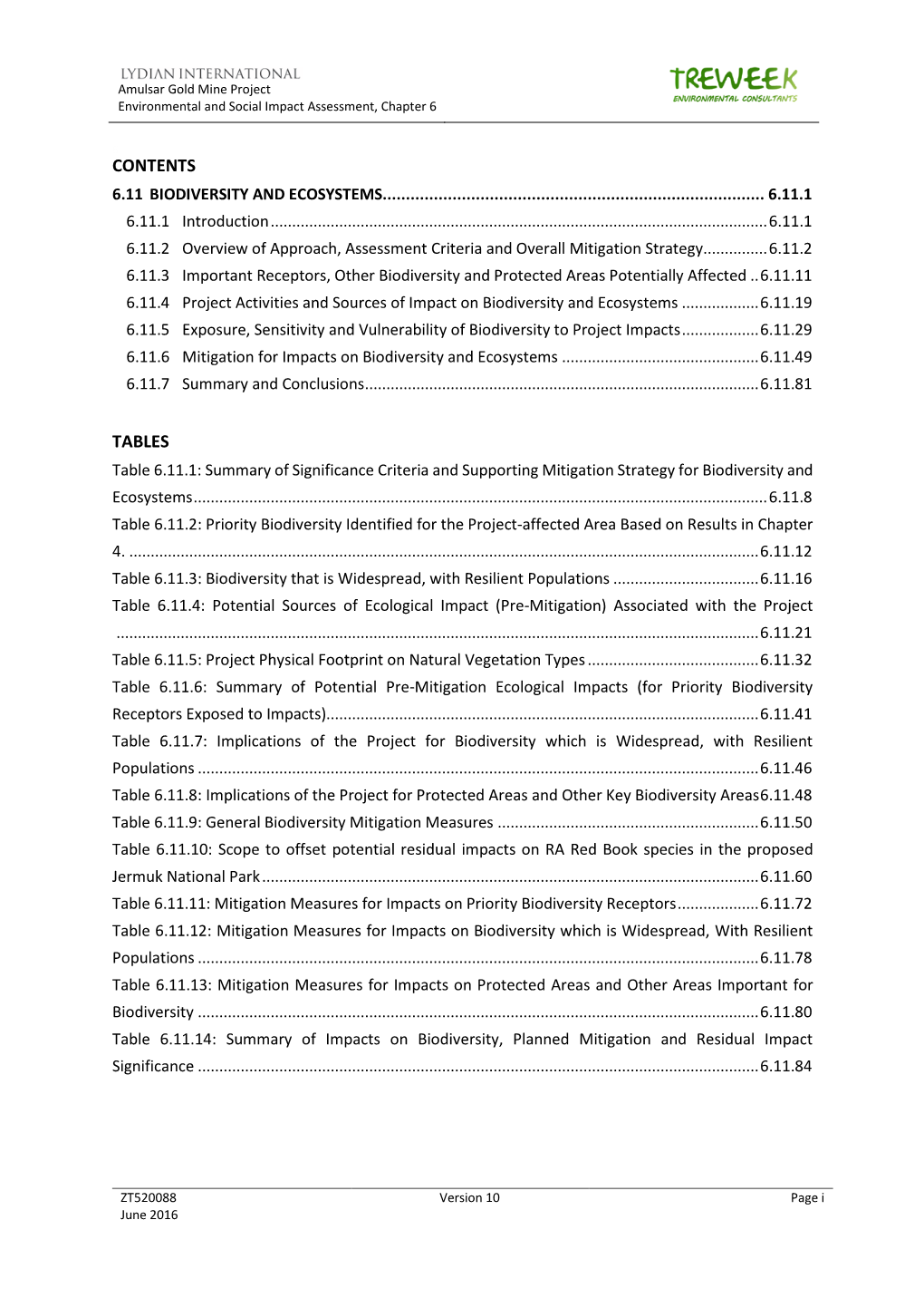 6.11 Biodiversity and Ecosystems