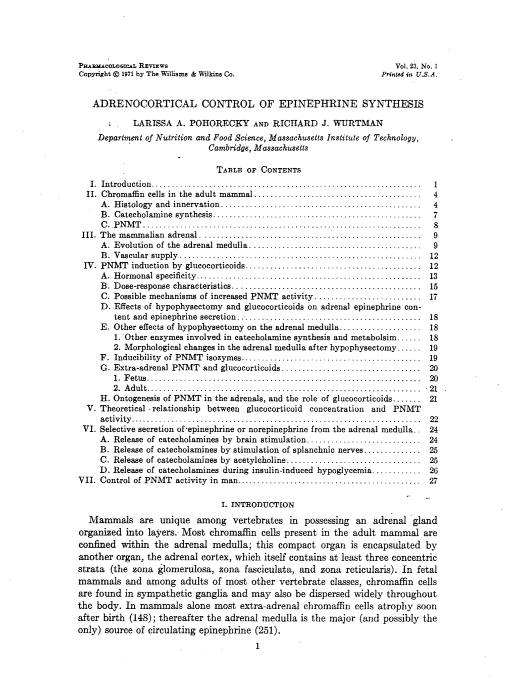 Mammals Are Unique Among Vertebrates in Possessing an Adrenal Gland Organized Into Layers