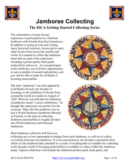 Jamboree Collecting the ISCA Getting Started Collecting Series