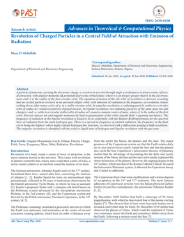 Revolution of Charged Particles in a Central Field of Attraction with Emission of Radiation