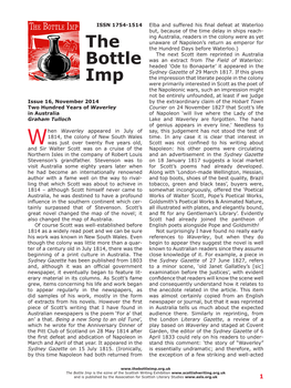 Waverley Courier on 24 November 1827 That Scott’S Life in Australia of Napoleon ‘Will Live Where the Lady of the Graham Tulloch Lake and Waverley Are Forgotten