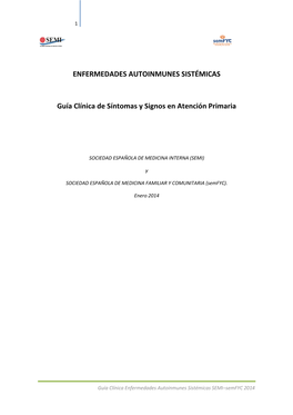 ENFERMEDADES AUTOINMUNES SISTÉMICAS Guía Clínica De Síntomas Y Signos En Atención Primaria