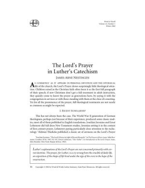 The Lord's Prayer in Luther's Catechism