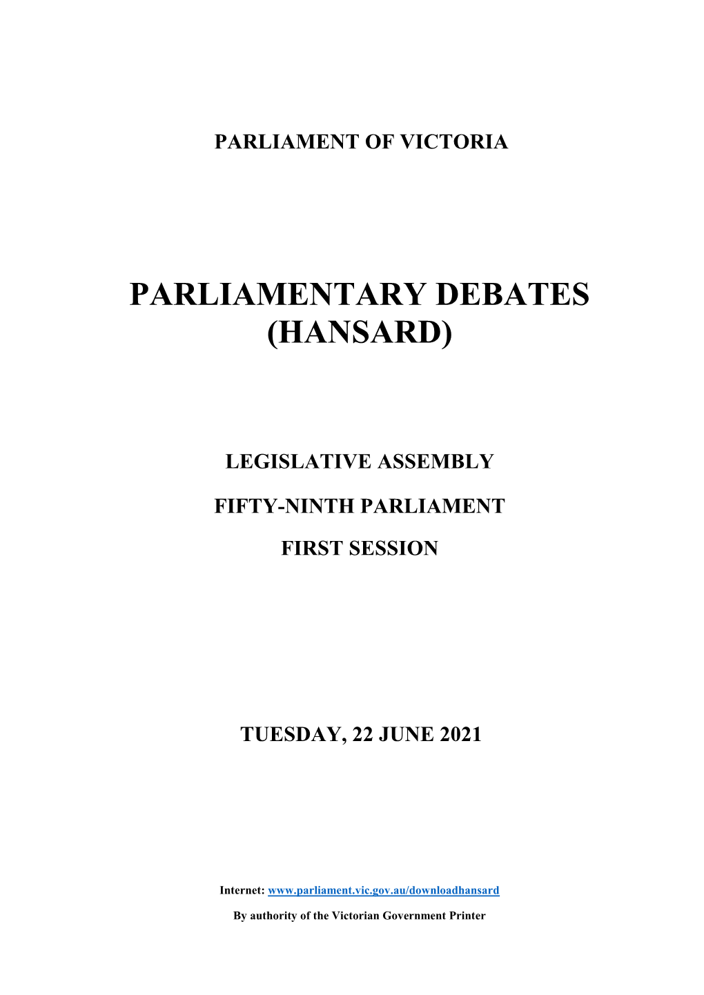 Parliamentary Debates (Hansard)