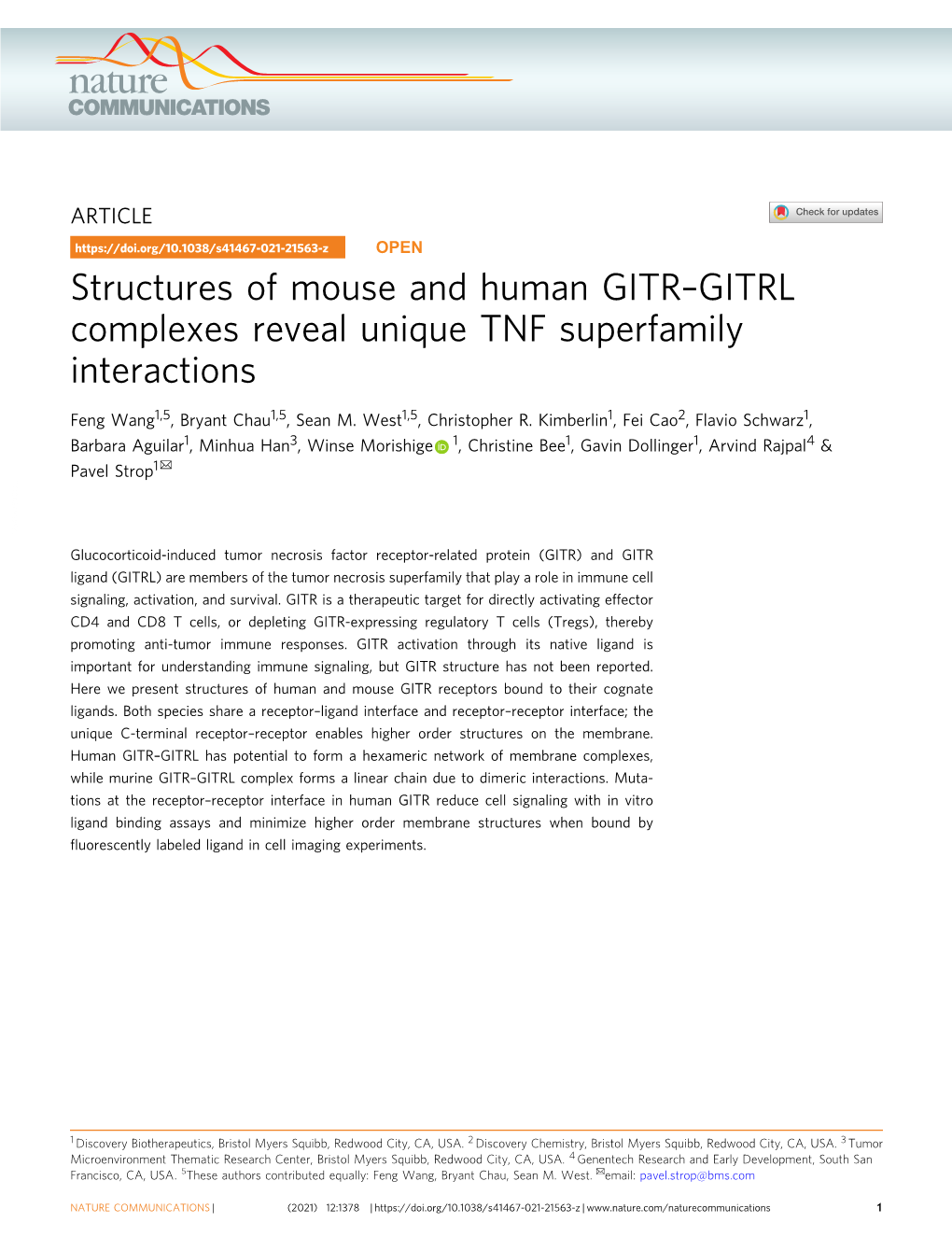GITRL Complexes Reveal Unique TNF Superfamily Interactions
