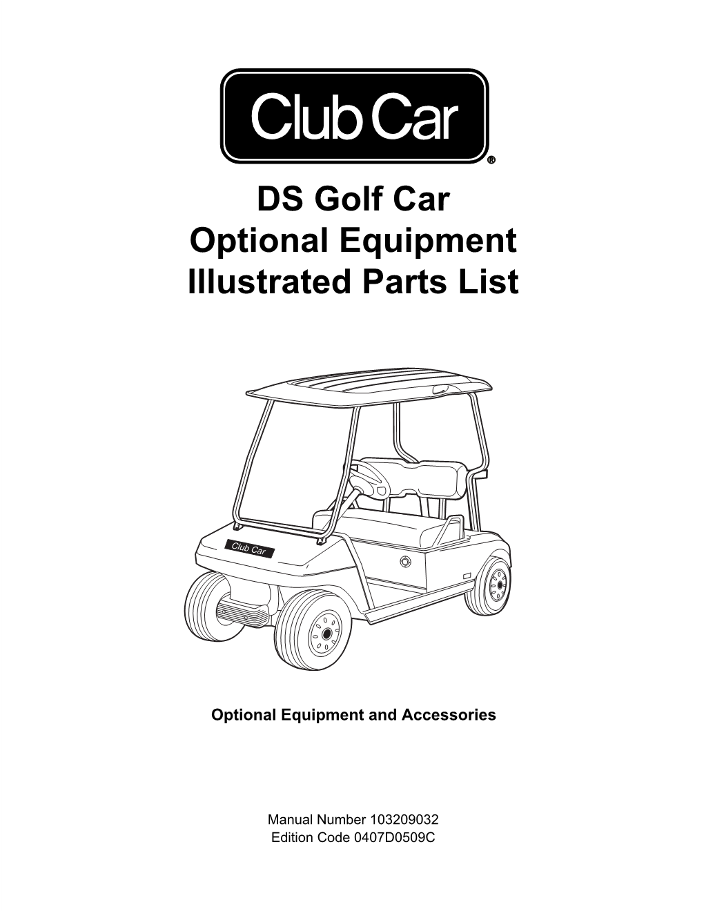 DS Golf Car Optional Equipment Illustrated Parts List