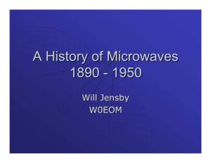 A History of Microwaves 1890