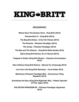King Britt DISCOGRAPHY.Pages