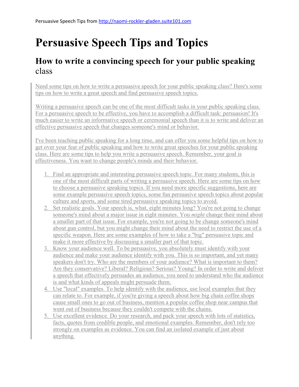 how to write a convincing election speech